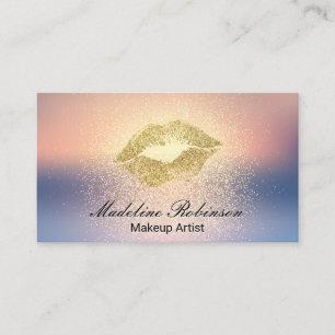 Lipstick Kiss Glitter-blandningsbakgrund Visitkort