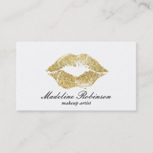 Lipstick Kiss Guld Visitkort