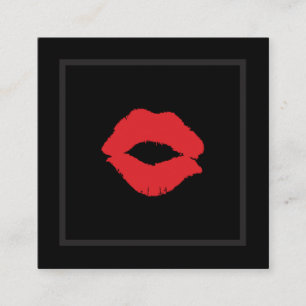 Lipstick Kiss Makeup Artist Fyrkantigt Visitkort