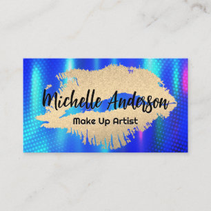Lipstick Kiss Metallisk bakgrund Visitkort