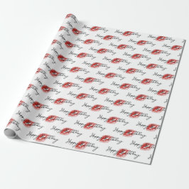 Lipstick Kisses på Grattis på födelsedagen Presentpapper