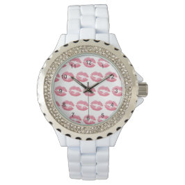 Lipstick Kisses Rosa Armbandsur