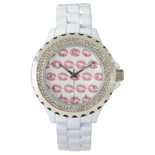 Lipstick Kisses Rosa Armbandsur