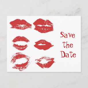 Lipstick Kisses - Spara datum Meddelande Vykort
