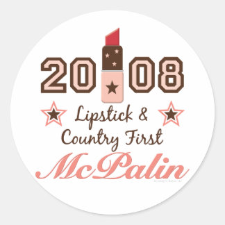 Lipstick Land First 2008 McPalin Sticker Runt Klistermärke
