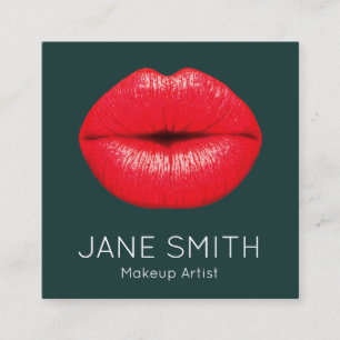 Lipstick läppar makeup artist modern snyggt fyrkantigt visitkort