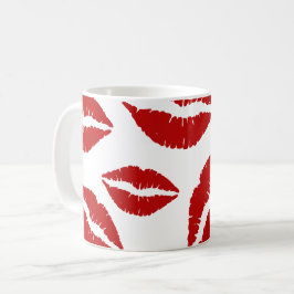 Lipstick Läppar över hela Muggen Kaffemugg