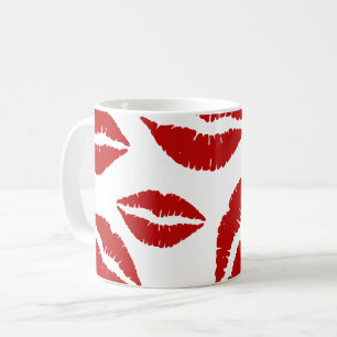 Lipstick Läppar över hela Muggen Kaffemugg