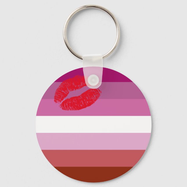 Lipstick Lesbian Pride Flag  Nyckelring (Framsida)