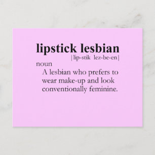 LIPSTICK-LESBISK (definition) Vykort