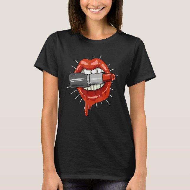 Lipstick Lips Lipstick Makeup Artist T Shirt (Framsida)