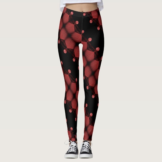 Lipstick Måne Kärlek Hett Yoga Abstrakt Leggings (Framsida)