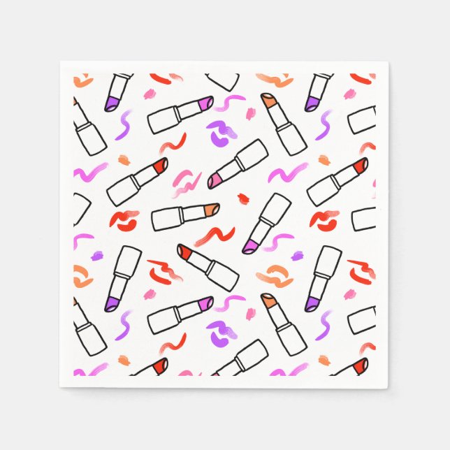Lipstick Mönster Pappersservett (Framsidan)