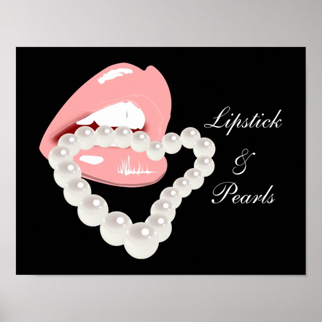 Lipstick och pärlor Poster (Framsidan)