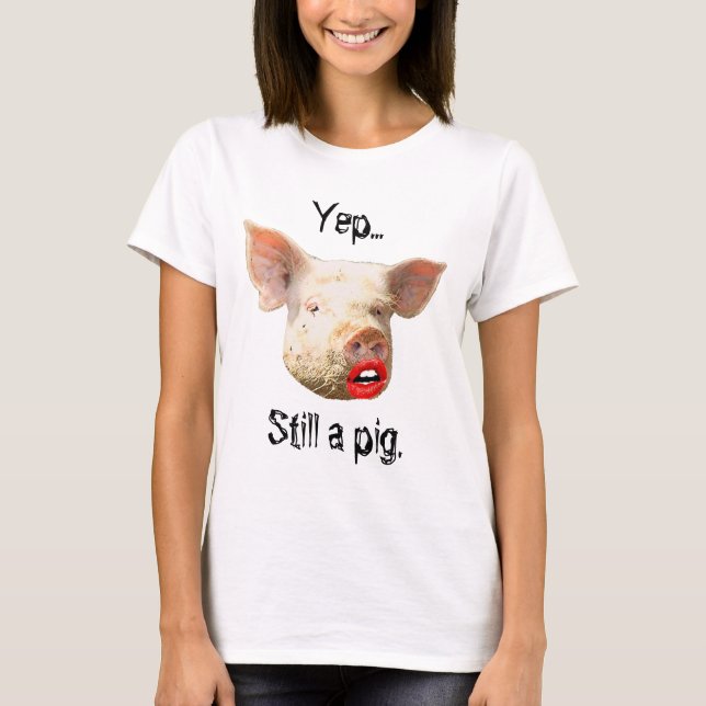 Lipstick på Gris T-shirt (Framsida)