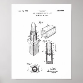Lipstick Patent Teckning, damernas sängkläder Poster