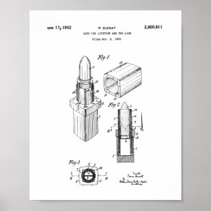 Lipstick Patent Teckning, damernas sängkläder Poster