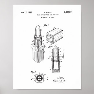 Lipstick Patent Teckning, damernas sängkläder Poster