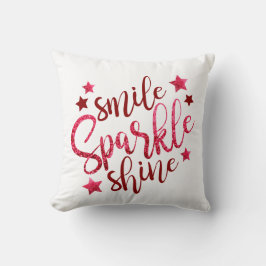 Lipstick Red Faux Gnistra Pillow för henne Kudde
