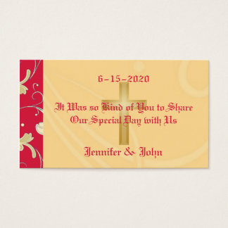 Lipstick Red, Guld, Christian, Wedding Favor Visitkort