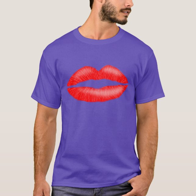 Lipstick Red Seductive Female Läppar Manar mot Shi Tee (Framsida)