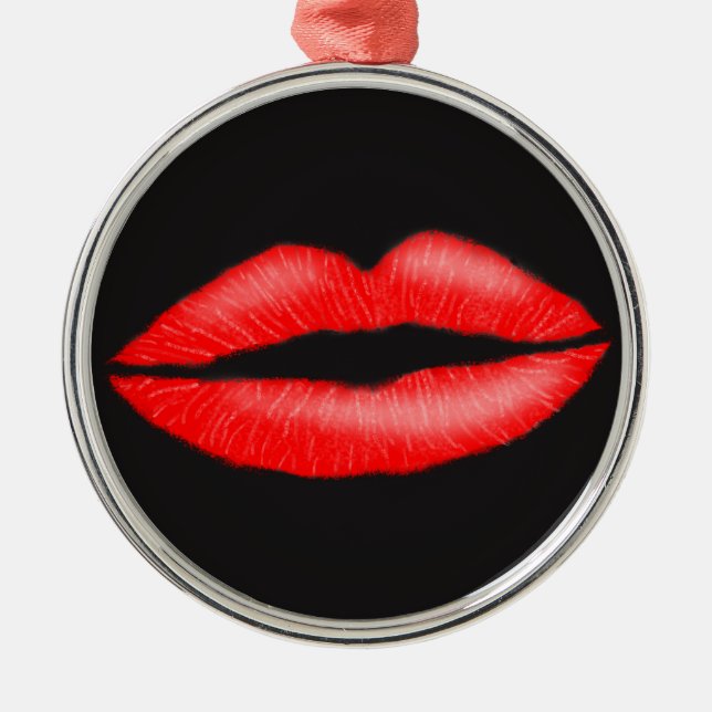 Lipstick Red Seductive Female Läppar Ornament (Framsidan)