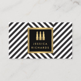 Lipstick Trio Logotyp Black/White Mönster Beauty Visitkort