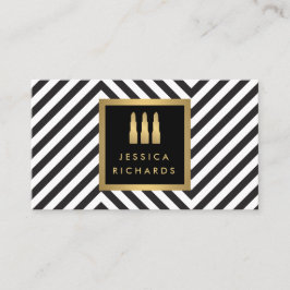 Lipstick Trio Logotyp Black/White Mönster Beauty Visitkort