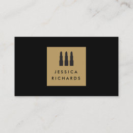 Lipstick Trio Logotyp för Freelance Makeup Artist Visitkort