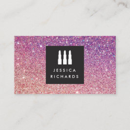 Lipstick Trio Logotyp Makeup Artist Glitter Ombre  Visitkort