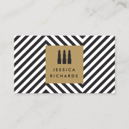 Lipstick Trio-Logotyp med Retro Black/White Mönste Visitkort