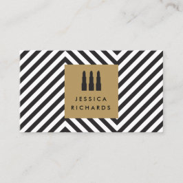 Lipstick Trio-Logotyp med Retro Black/White Mönste Visitkort
