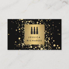 Lipstick Trio med Faux Guld Confetti Dots Makeup Visitkort