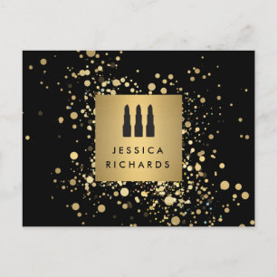 Lipstick Trio med Faux Guld Confetti Dots Makeup Vykort