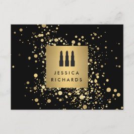 Lipstick Trio med Faux Guld Confetti Dots Makeup Vykort