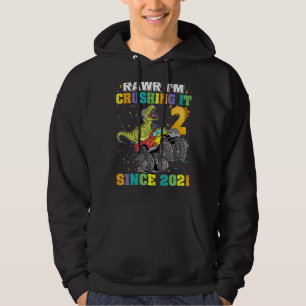 Lique Crushing it t Rex dosoaur Monster Lastbil_2 Hoodie