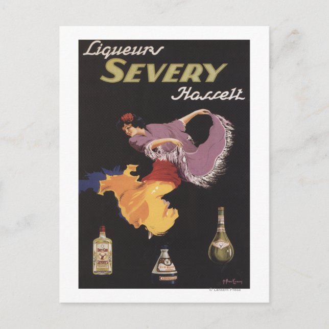 Liqueurs Severy Hasselt Promotional Poster Vykort (Framsida)