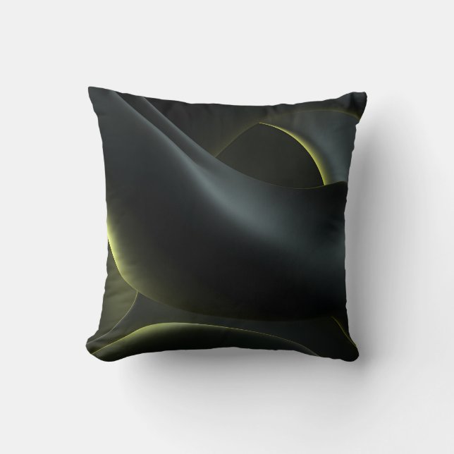 Liquid Chrome Abstract: Dark Iridescence Kudde (Framsida)