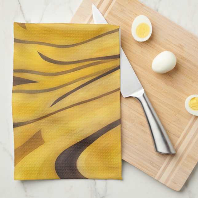 Liquid Gold with Mocha Accents Artsy Towel Kökshandduk (Vikt i Fjärdedel)