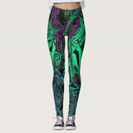 Liquid Graffiti Grönt Leggings