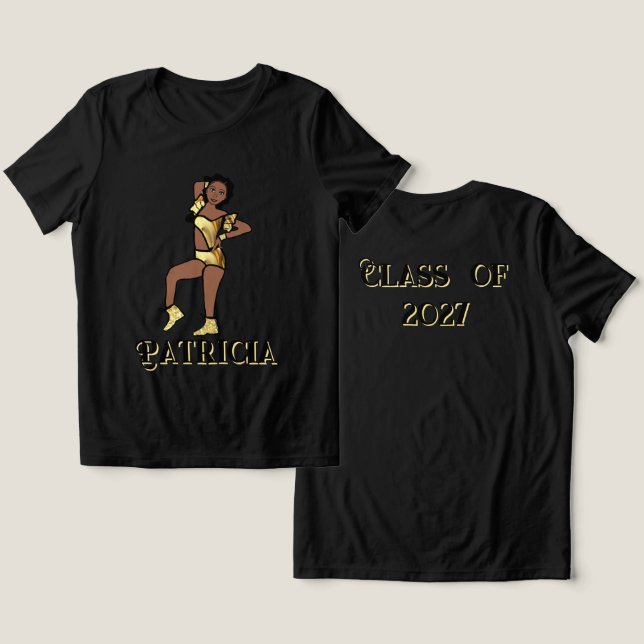 Liquid Guld Dancer #1 T Shirt (Design fram och bak)