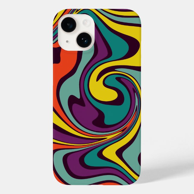 Liquid Paint Marbling Effect iPhone Case (Baksida)