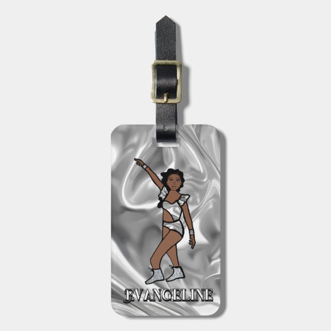 Liquid Silver White Dancer #1  Bagagebricka (Vertikal Framsida)