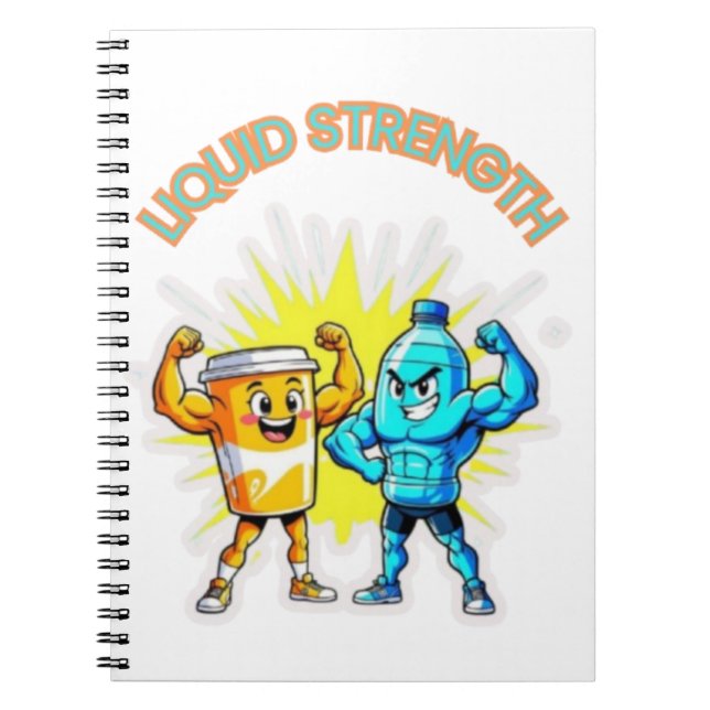 Liquid Strength – Funny Juice & Water Muscle Desig Anteckningsbok (Framsidan)