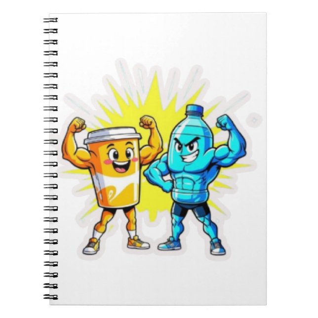Liquid Strength – Funny Juice & Water Muscle Desig Anteckningsbok (Framsidan)