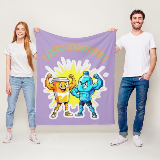 Liquid Strength – Funny Juice & Water Muscle Desig Fleecefilt (På plats)