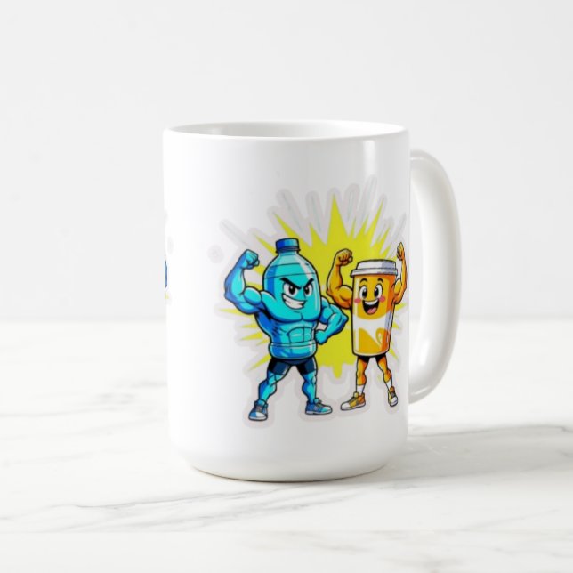 Liquid Strength – Funny Juice & Water Muscle Desig Kaffemugg (Framsida höger)