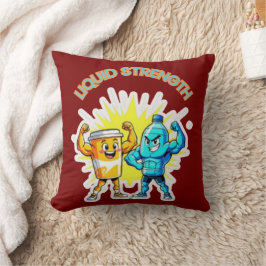 Liquid Strength – Funny Juice & Water Muscle Desig Kudde