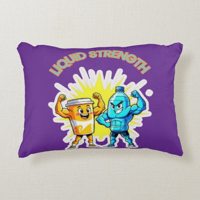 Liquid Strength – Funny Juice & Water Muscle Desig Prydnadskudde (Framsidan)