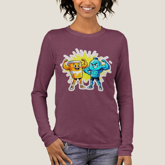 Liquid Strength – Funny Juice & Water Muscle Desig T Shirt (Framsida)